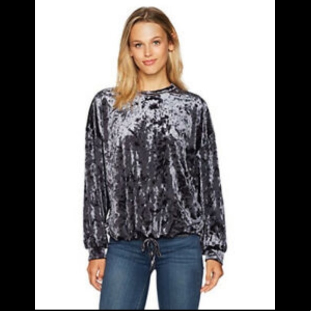 4 Adrianna Papell Crushed Velvet Drawstring Pullover